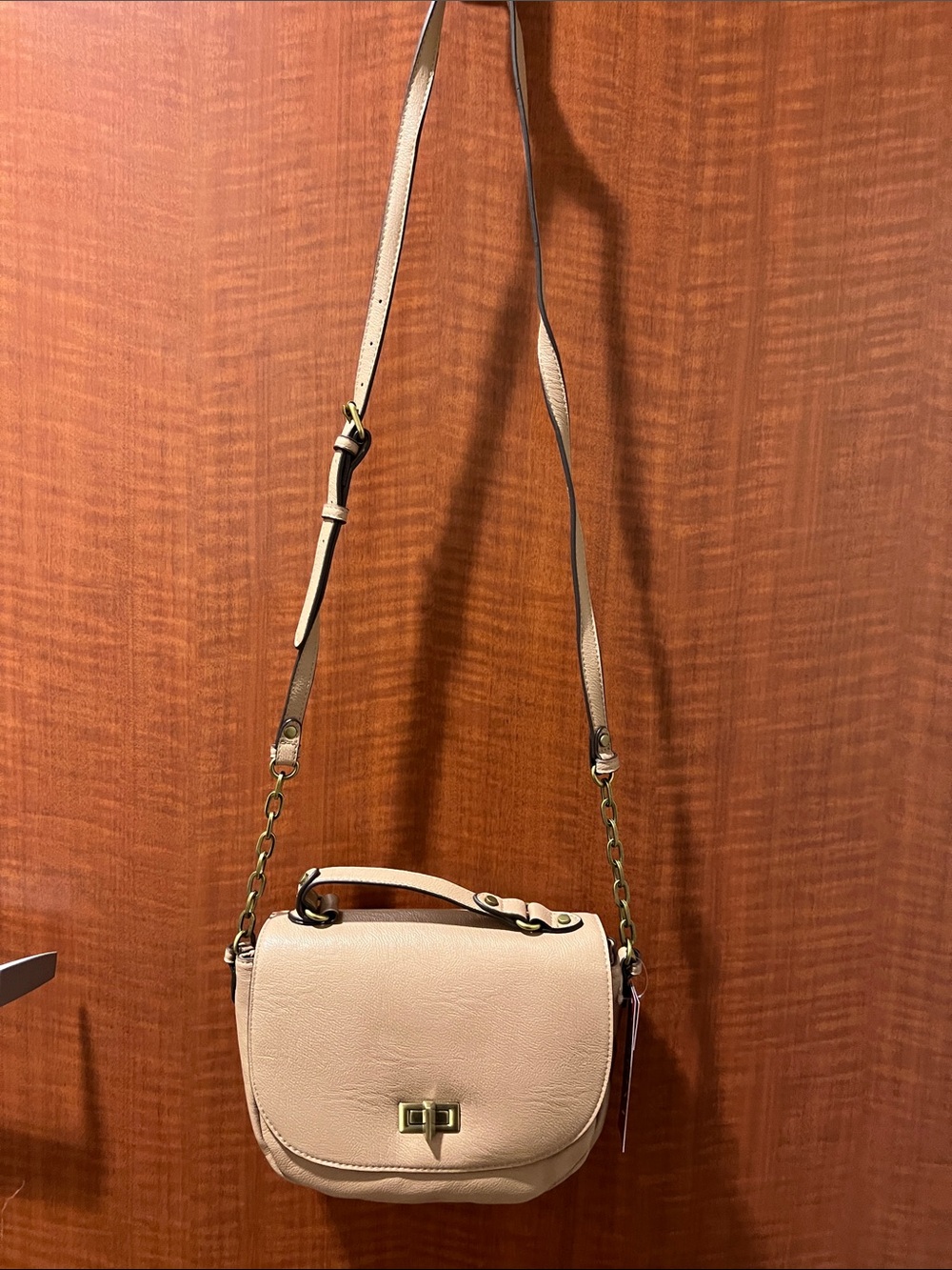 Merona Cream Crossbody Saddle Bag with Top Handle